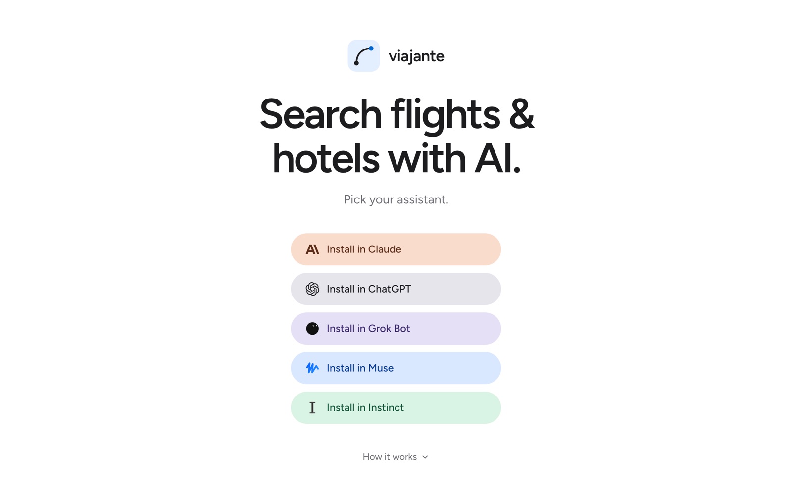Viajante landing page